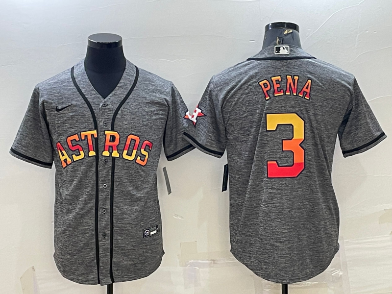 Men's Houston Astros Jeremy Pena #3 Gray Jersey